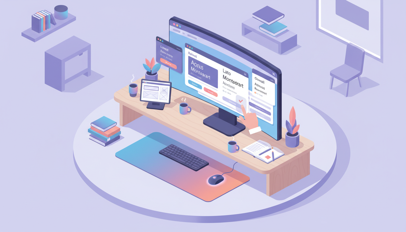 Выбор шрифтов на экране дизайнера