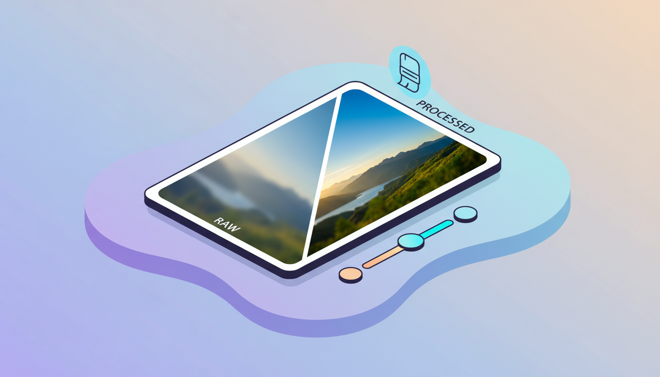 Иллюстрация процесса обработки и ретуши изображений в Photoshop