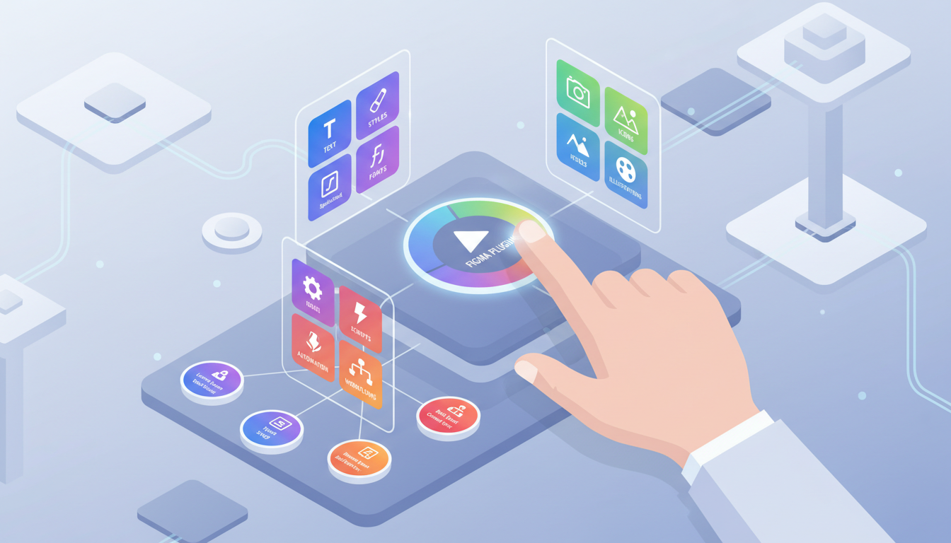 Categorized Figma plugin icons, symbolizing diverse tools for design automation