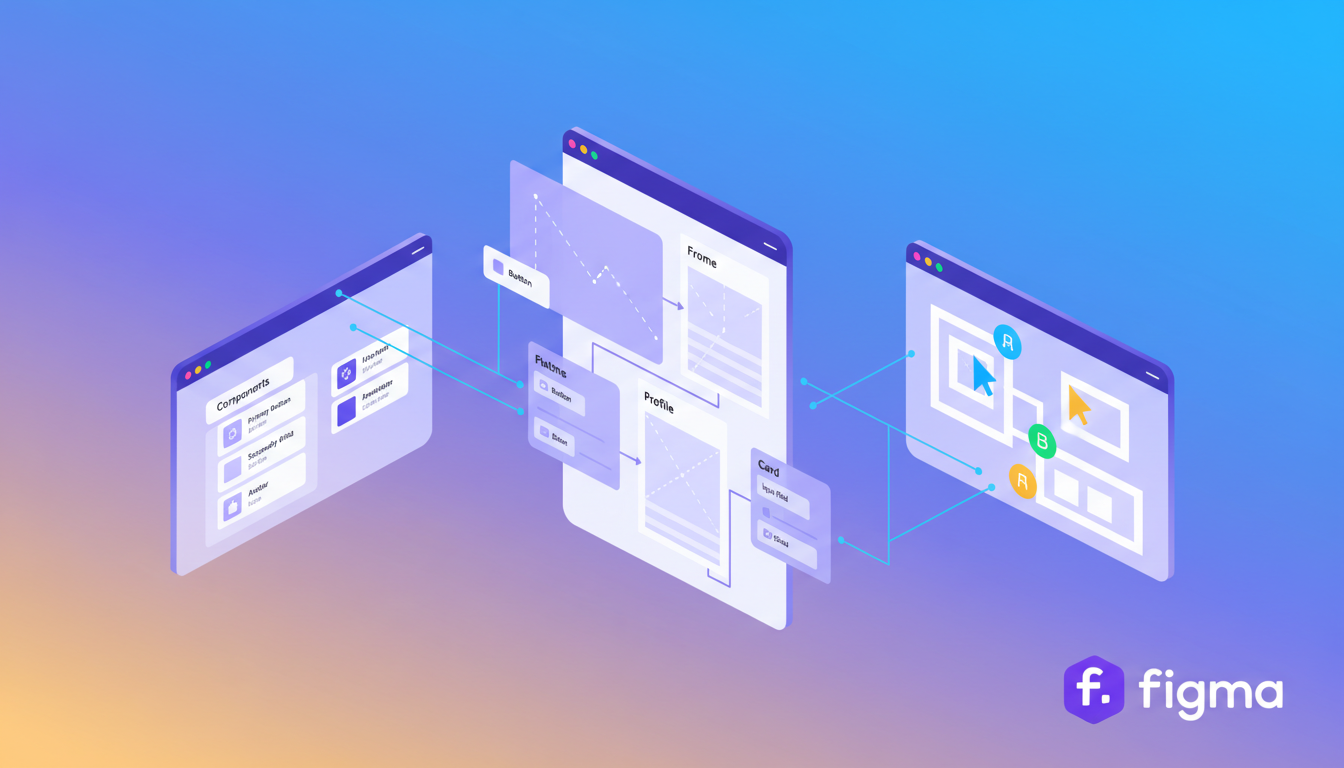 Интерфейс Figma с элементами дизайна и совместной работы